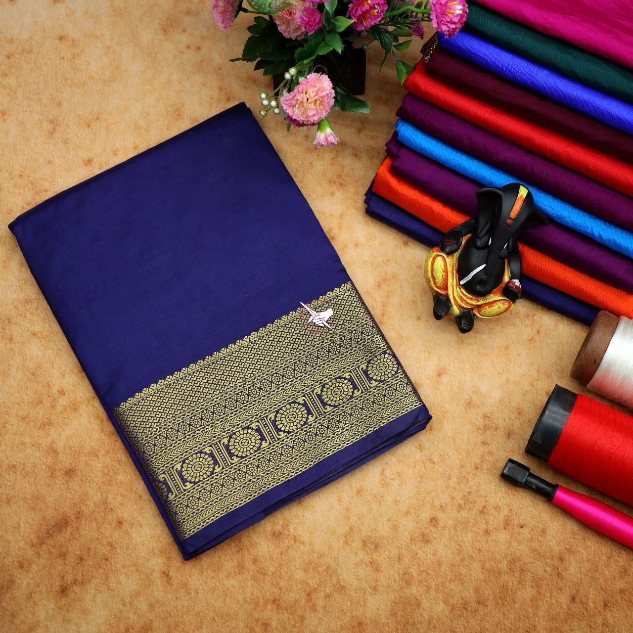Elegant Mysore Silk Sarees With Zari Border – Perfect For Festivals