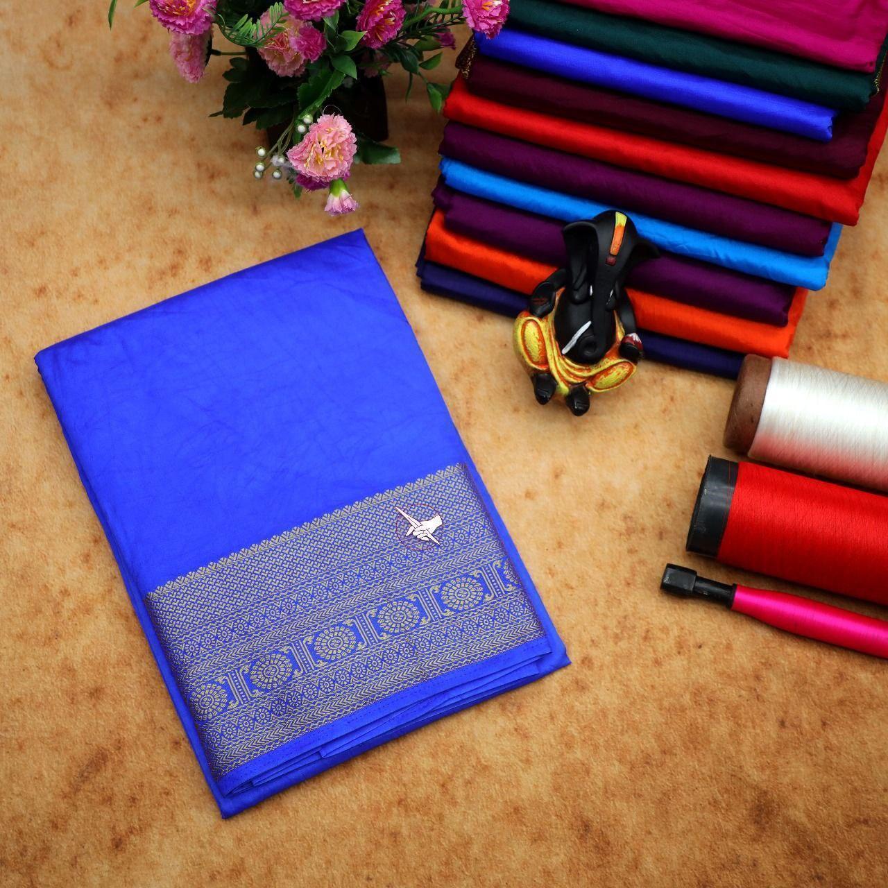 Handcrafted Mysore Silk Sarees With Zari Border – Royal Collection
