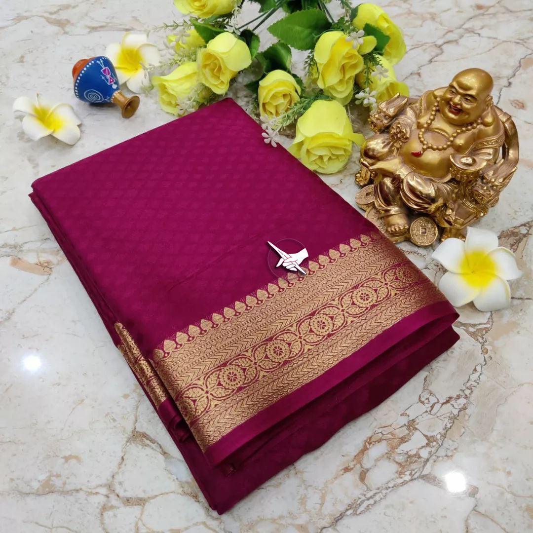Silken Symphony: Mysore Crepe with Lined Elegance