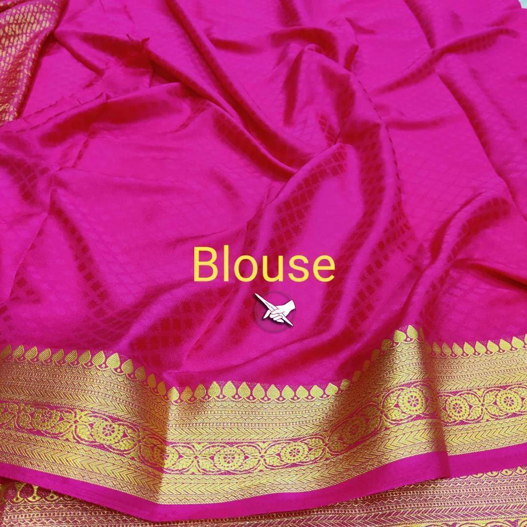 Beautiful Traditional Mysore Silk Sarees – Pure Silk With Zari Border