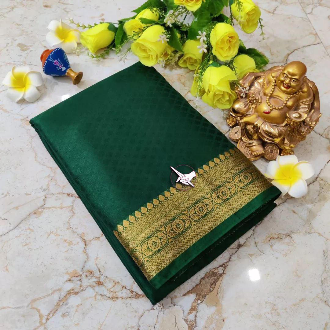 Authentic Mysore Silk Sarees With Zari Border – Royal Traditional Wear