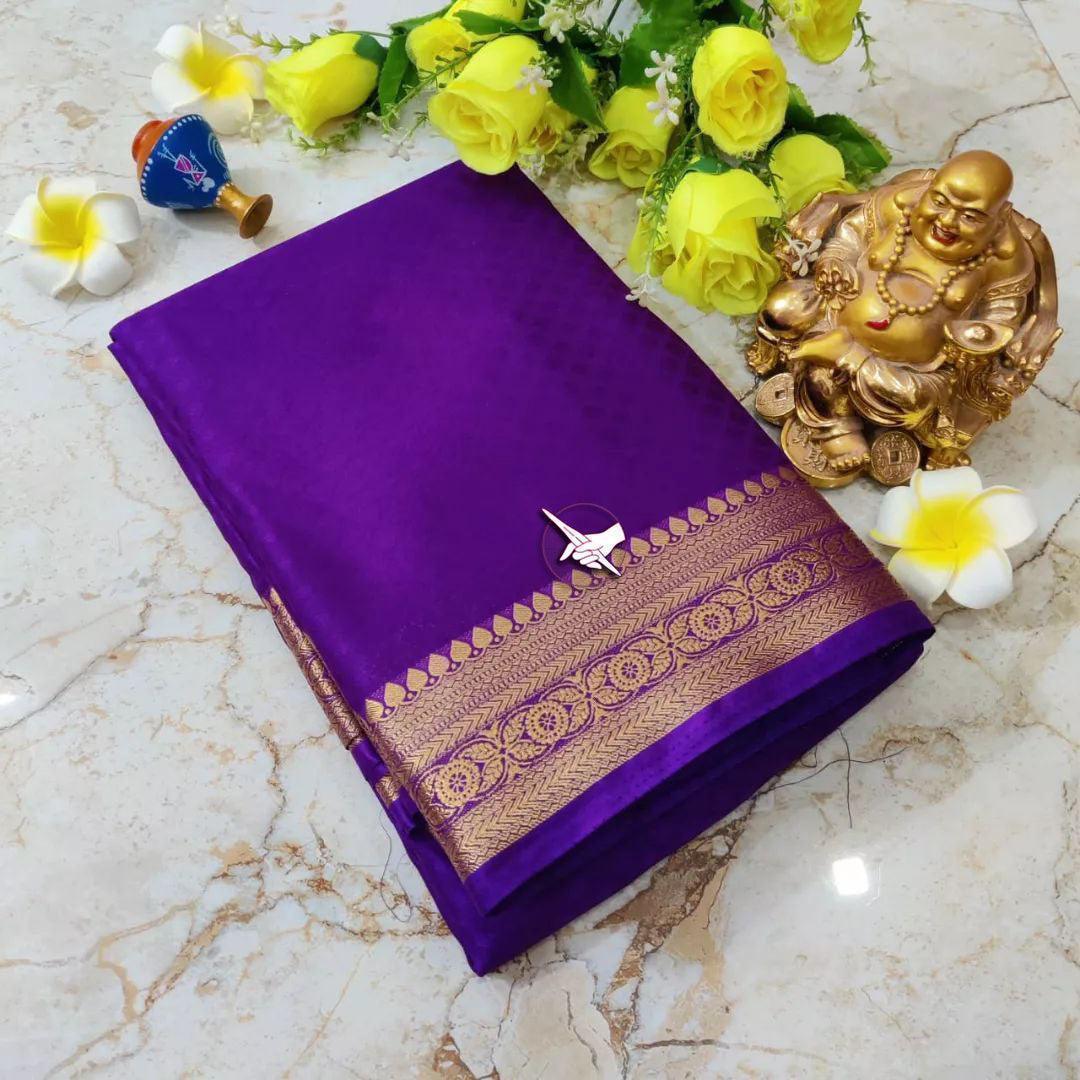 Authentic Mysore Silk Sarees With Zari Border – Royal Traditional Wear