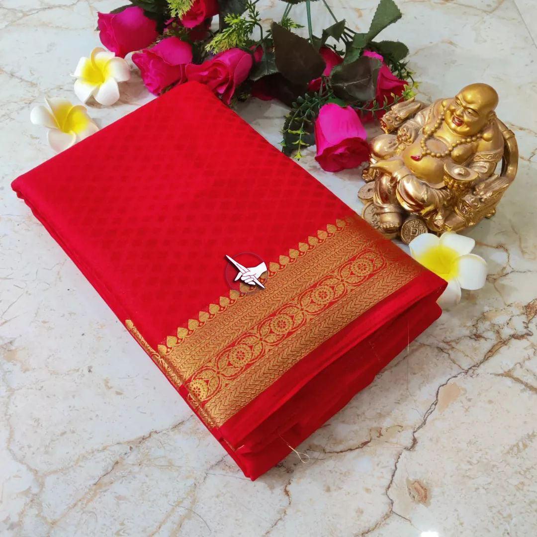 Authentic Mysore Silk Sarees With Zari Border – Royal Traditional Wear