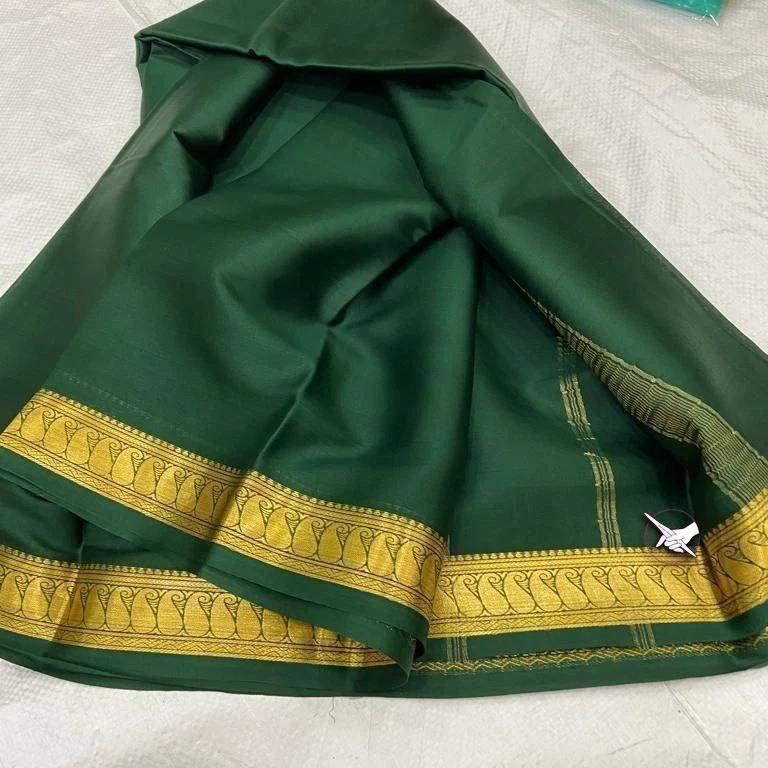 Soft Mysore silk sarees enhanced by beautiful zari border for weddings