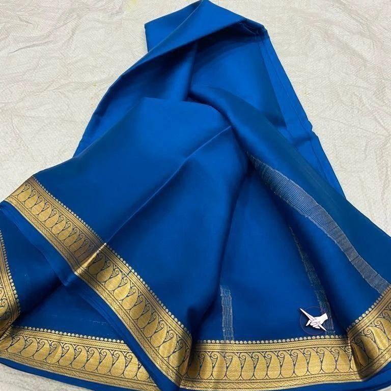 Soft Mysore silk sarees enhanced by beautiful zari border for weddings