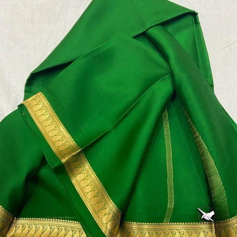Pure Mysore Silk Saree With Beautiful Zari Border – Traditional Wear