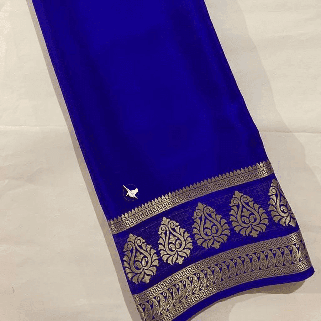 Traditional Mysore silk by Icultuers in beautiful zari border