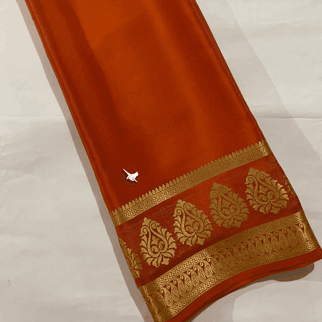 Traditional Mysore silk sarees with beautiful zari border for festive elegance