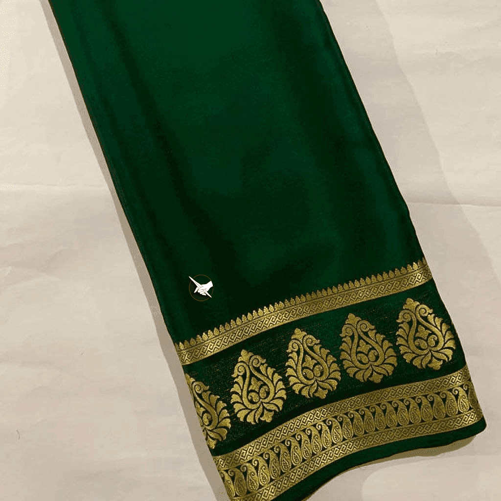 Authentic Mysore silk sarees featuring beautiful zari border for graceful draping