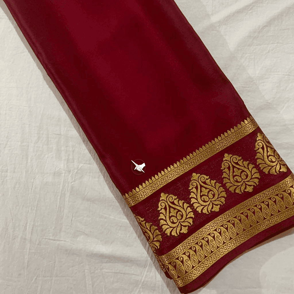 Traditional Mysore silk by Icultuers in beautiful zari border
