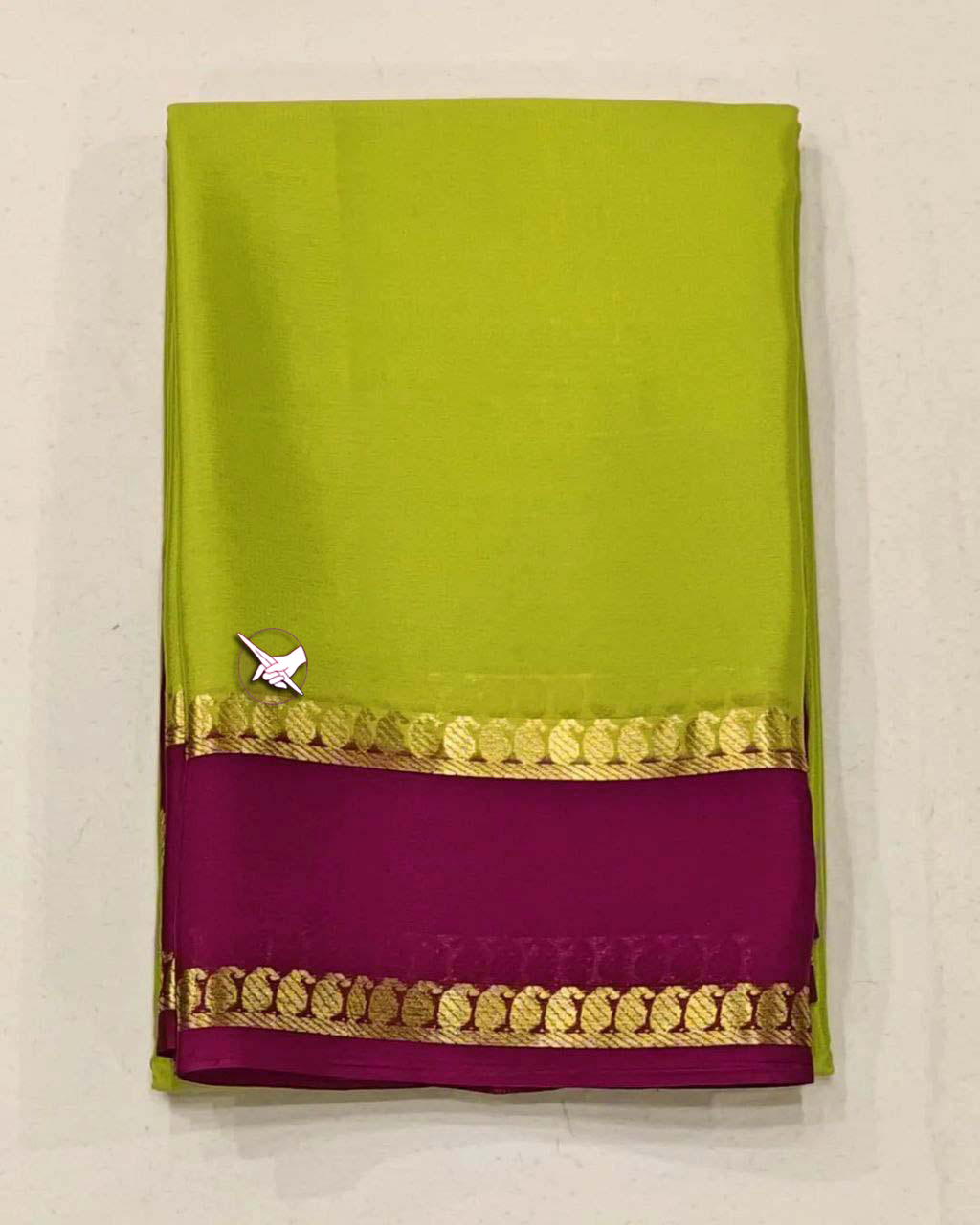 GORGEOUS Mysore Silk by Icultuers In Beautiful Zari Border In Lemon Colours!