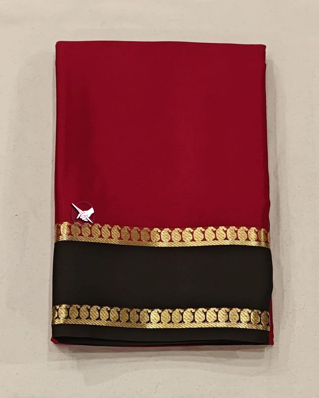 GORGEOUS Mysore Silk by Icultuers In Beautiful Zari Border In Red Colours!