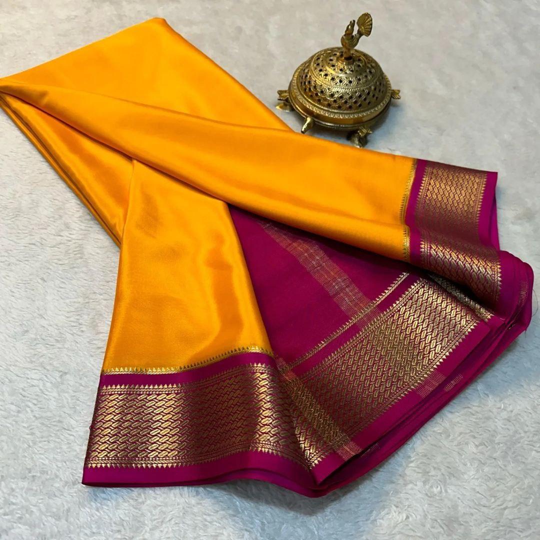 Royal Threads: Classic Mysore Silk by Icultuers in Vibrant Hues