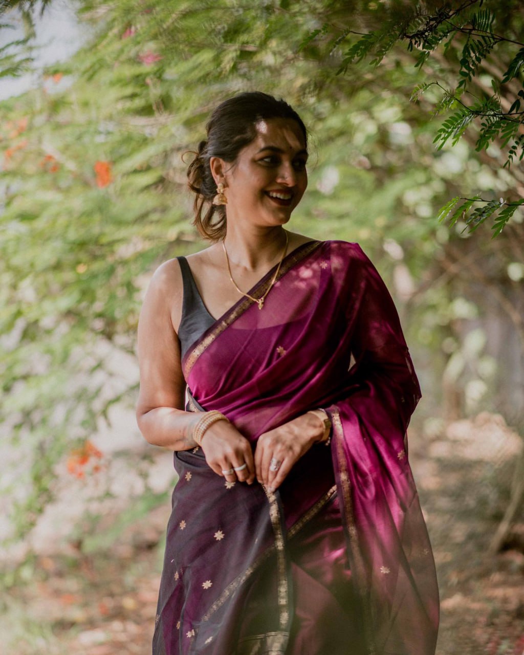 icultural Dark Pink Cotton Silk Saree