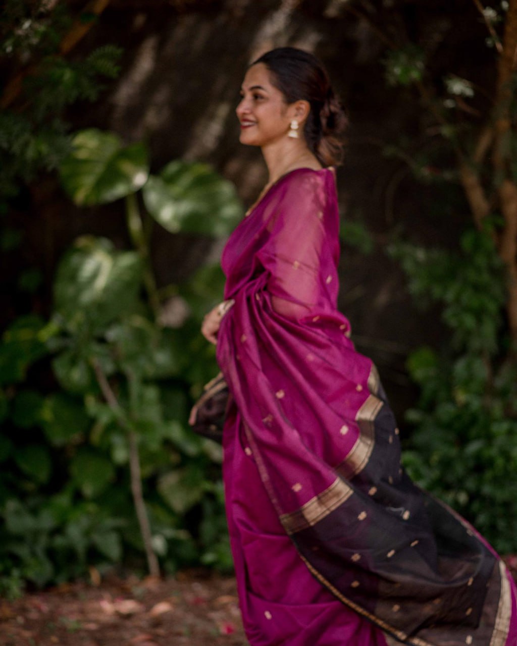 icultural Dark Pink Cotton Silk Saree