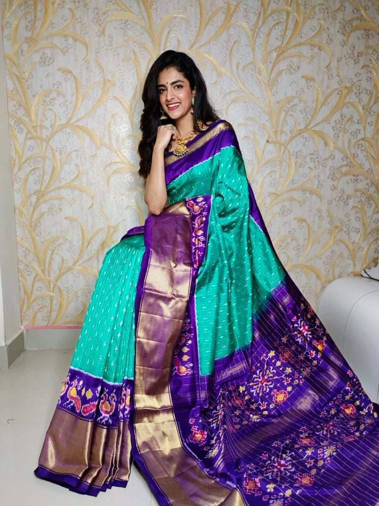 Ikkat Digital Printed Soft Silk Handloom by Icultuer