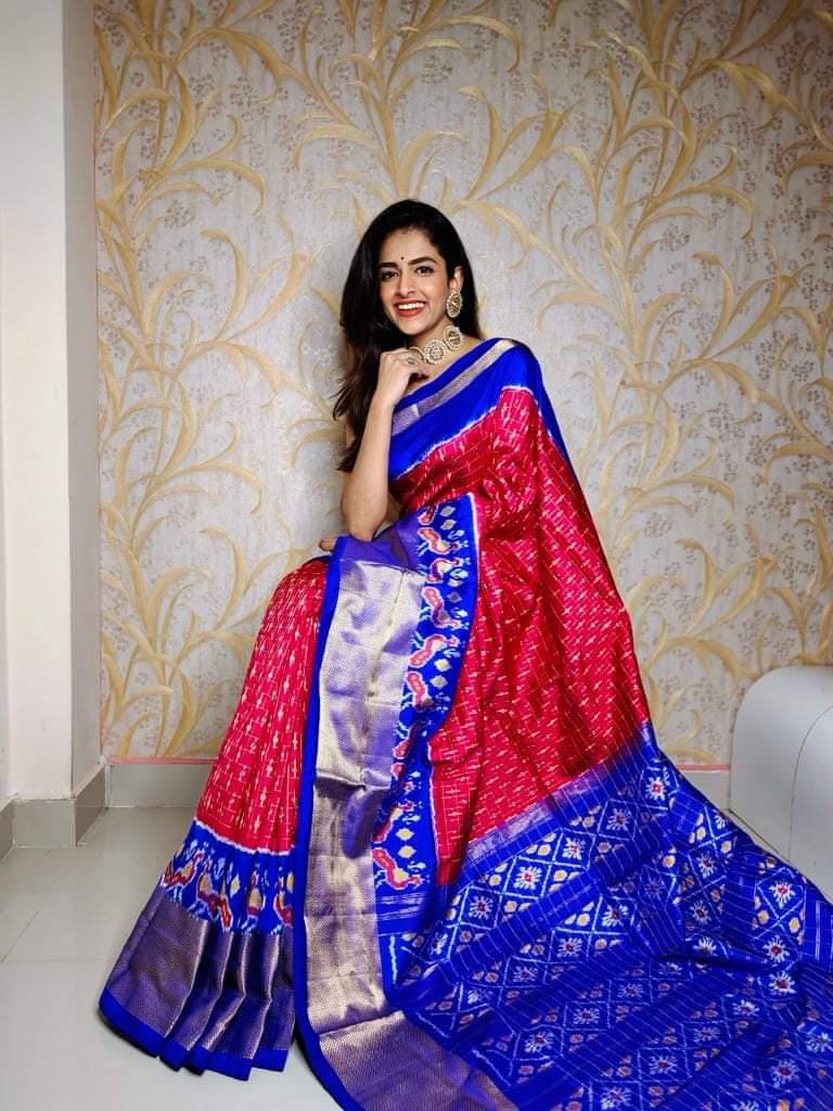 ikkat  Printed handloom Soft Silk by Icultuer