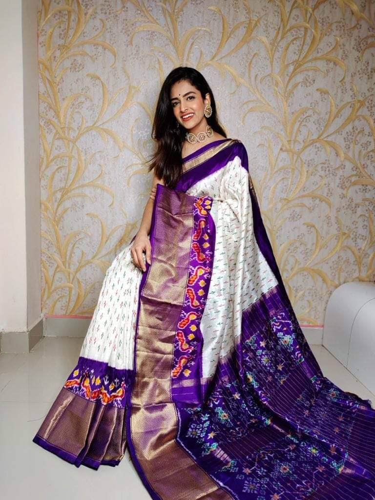 White Soft Silk Handloom by Icultuer