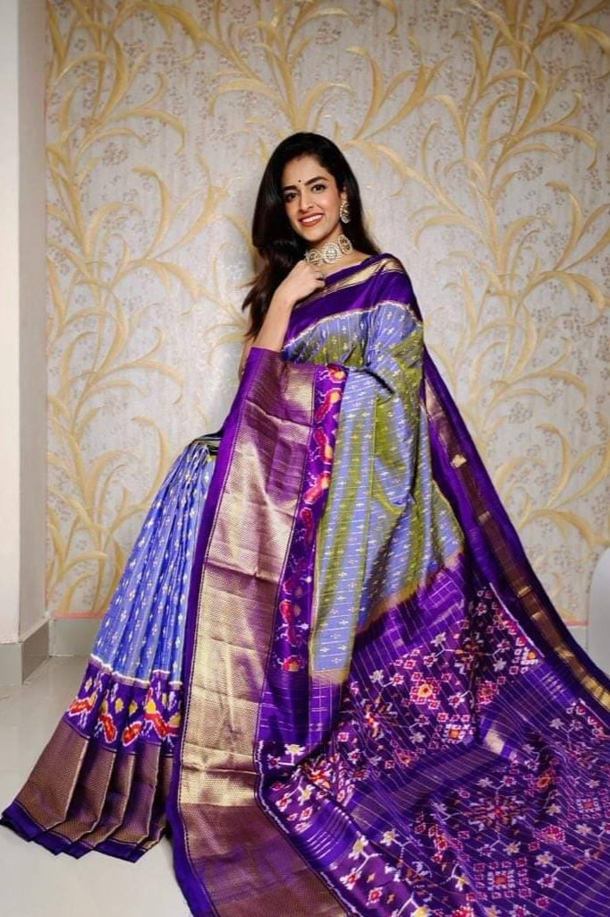 Purple Handloom Soft Silk by Icultuer