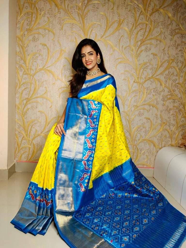 ikkat  Printed handloom Soft Silk by Icultuer