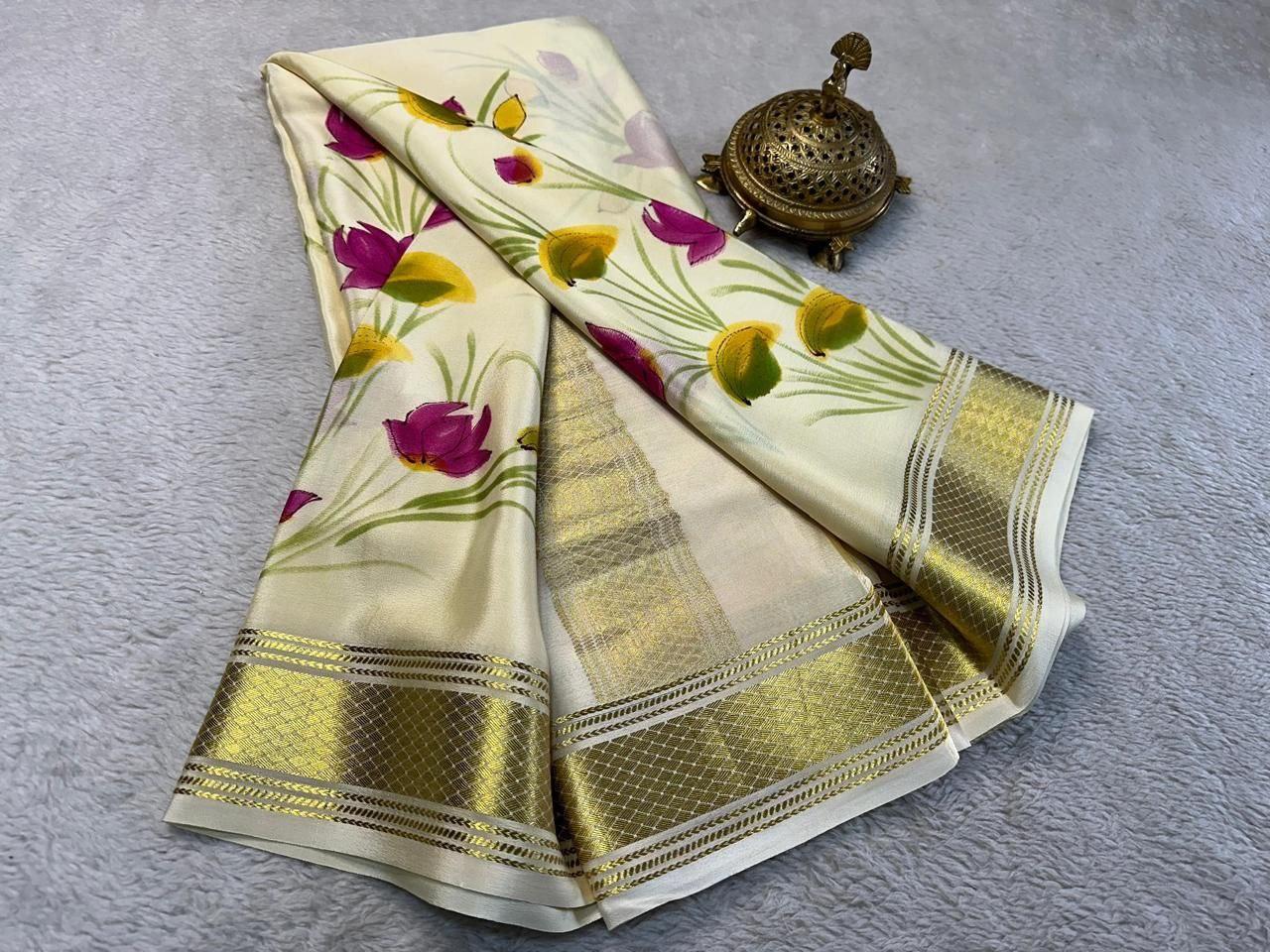 hand printed all over by Icultuer with zari border