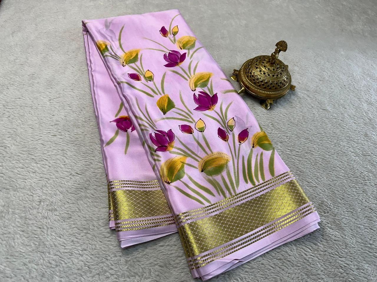 hand printed all over by Icultuer with zari border