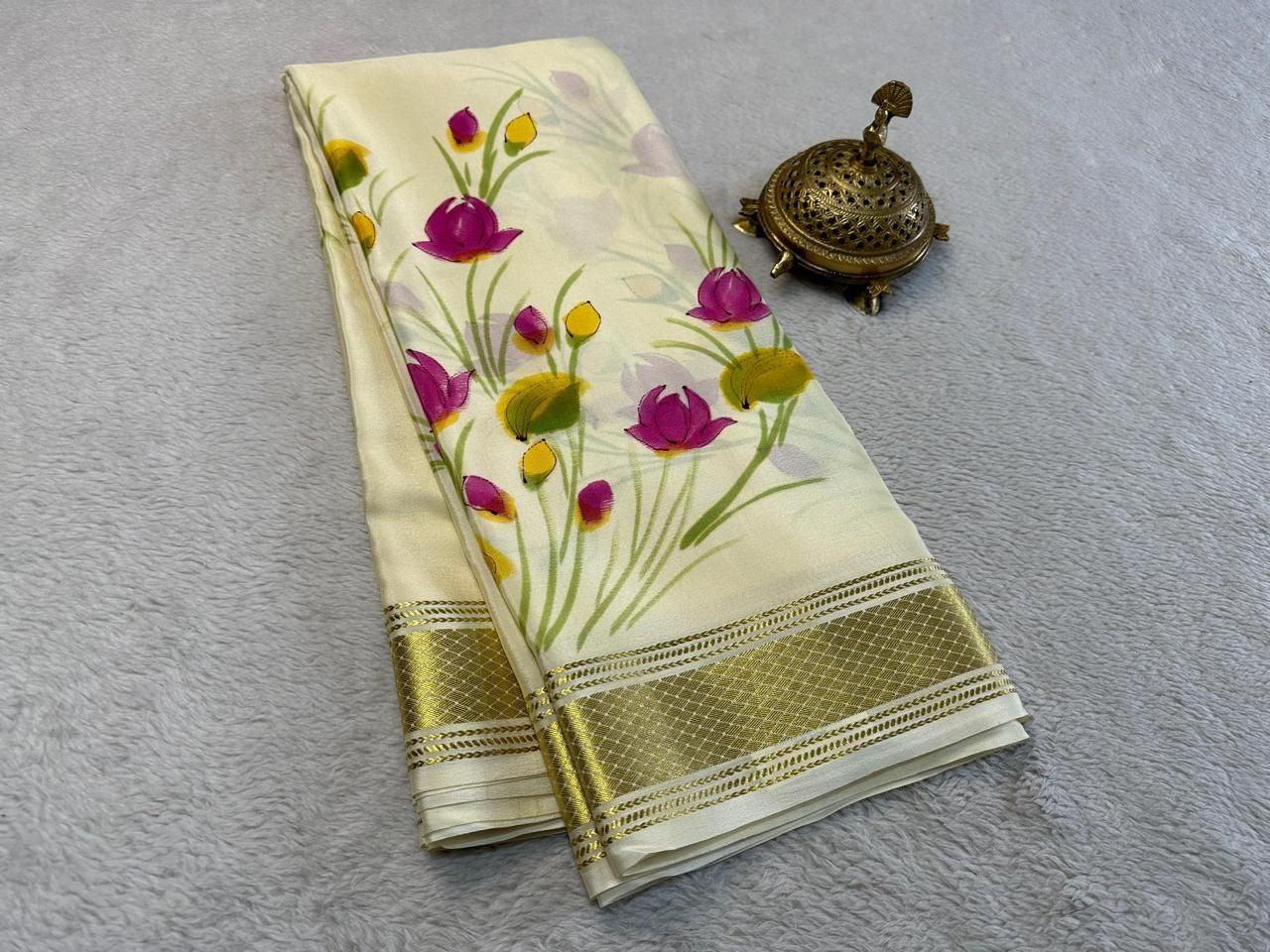 hand printed all over by Icultuer with zari border