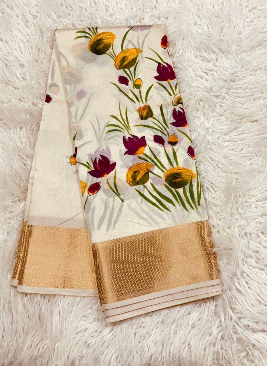hand printed all over by Icultuer with zari border
