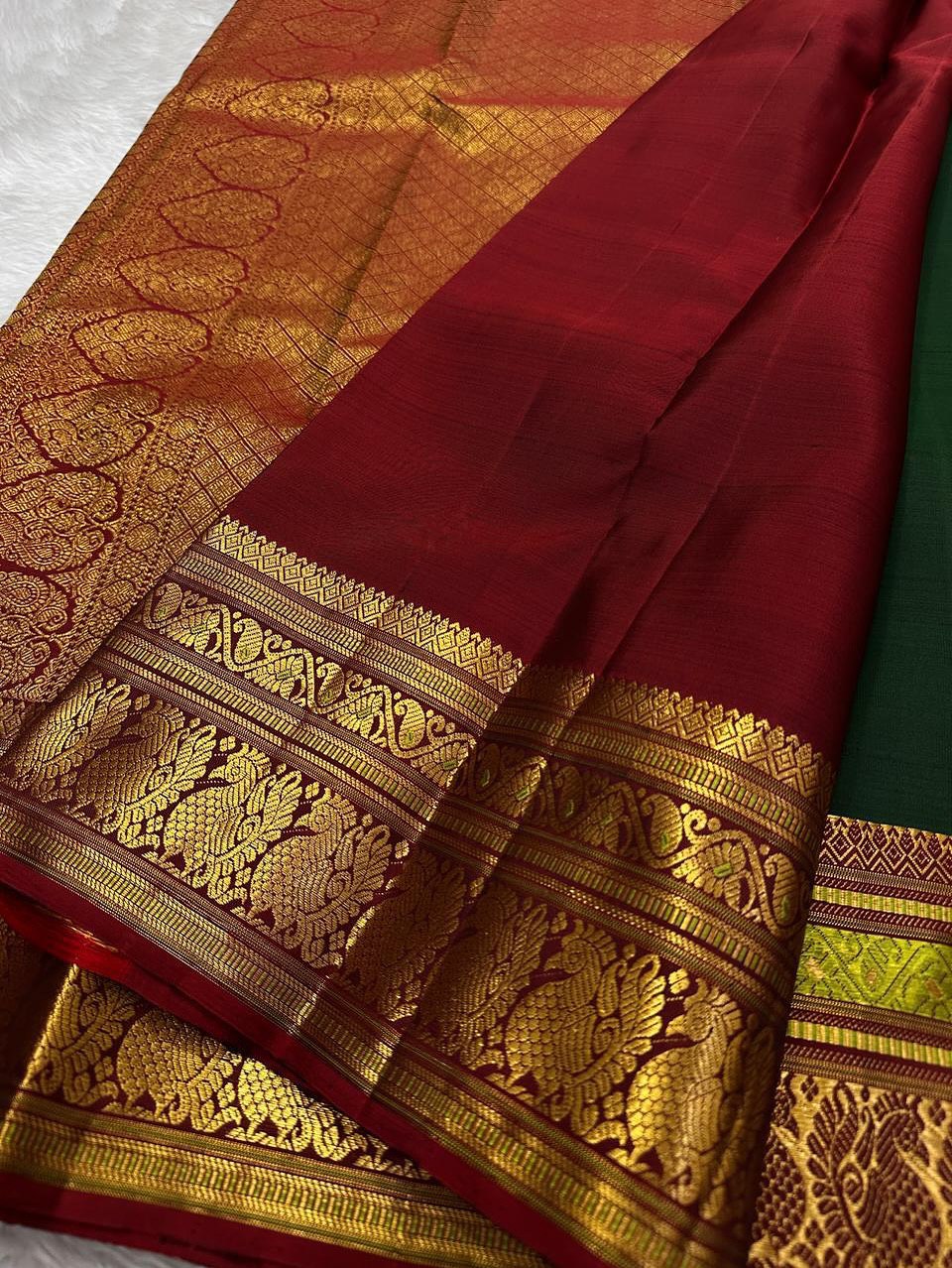 icultural – Banarasi Soft Silk Saree in Green & icultural