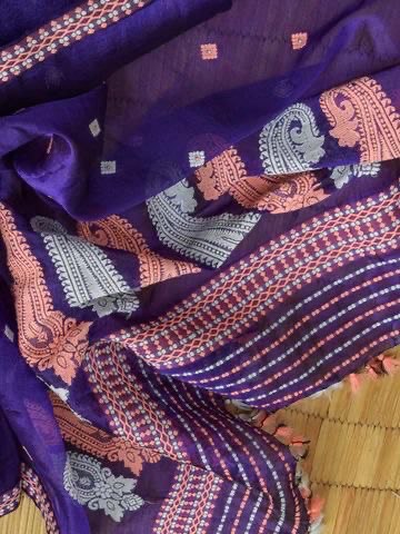 Litchi Silk Copper Weaving by Icultuer with Printed Blouse