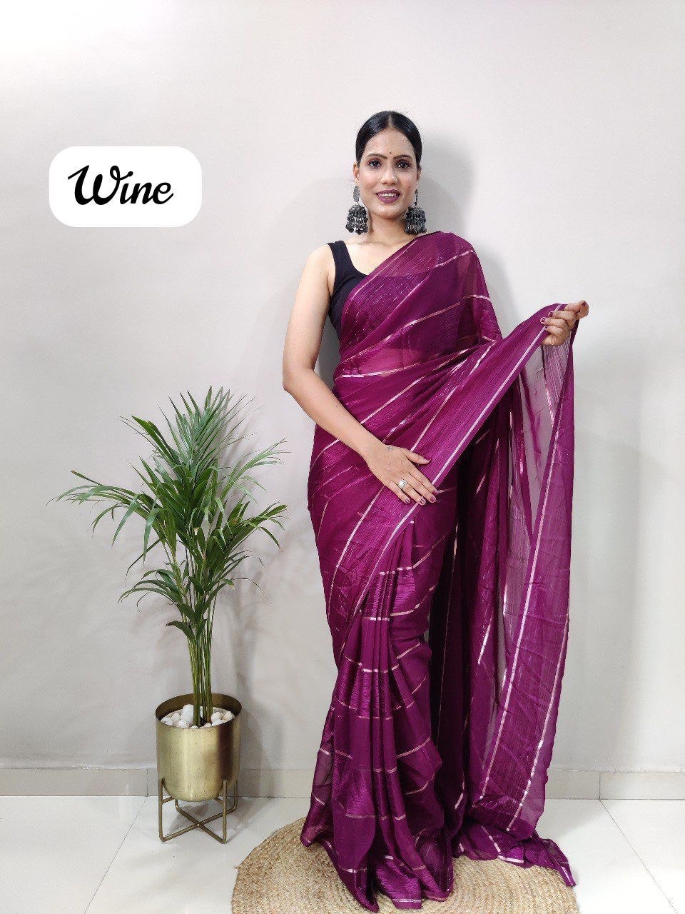Soft Georgette Silk by Icultuer With Satin Zari Patta