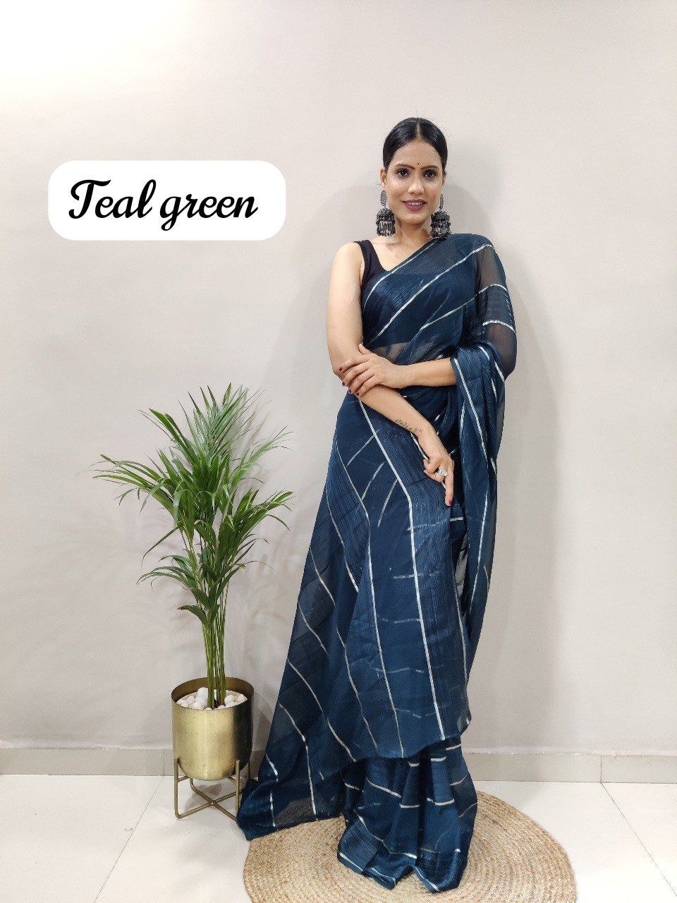 Soft Georgette Silk by Icultuer With Satin Zari Patta