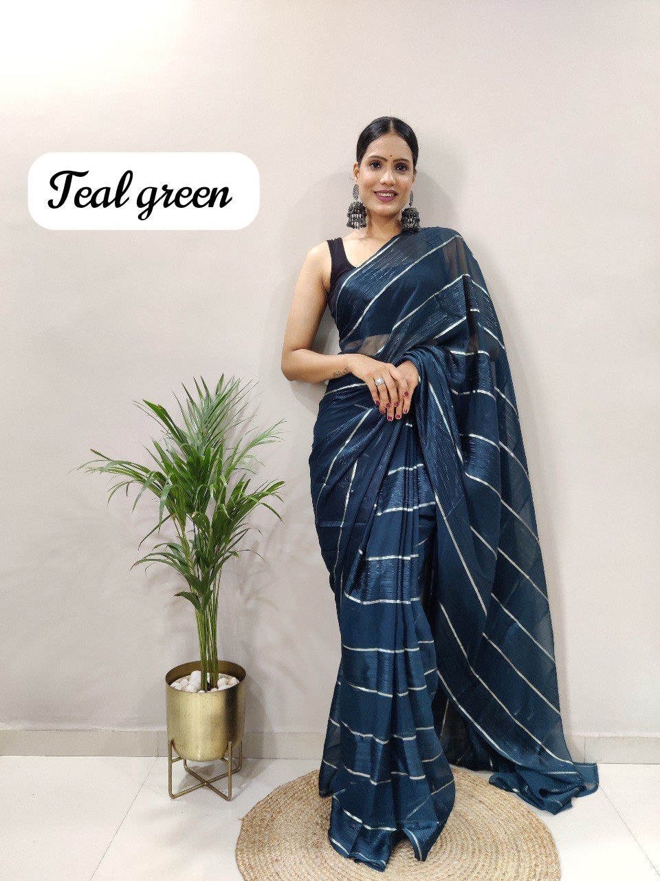 Soft Georgette Silk by Icultuer With Satin Zari Patta