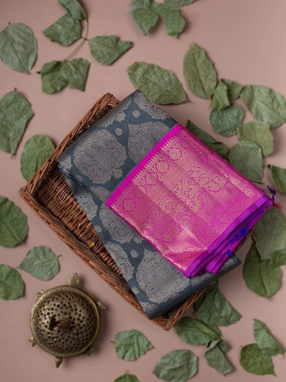 Blue and Dark Wine Shining Silk Printed by Icultuer