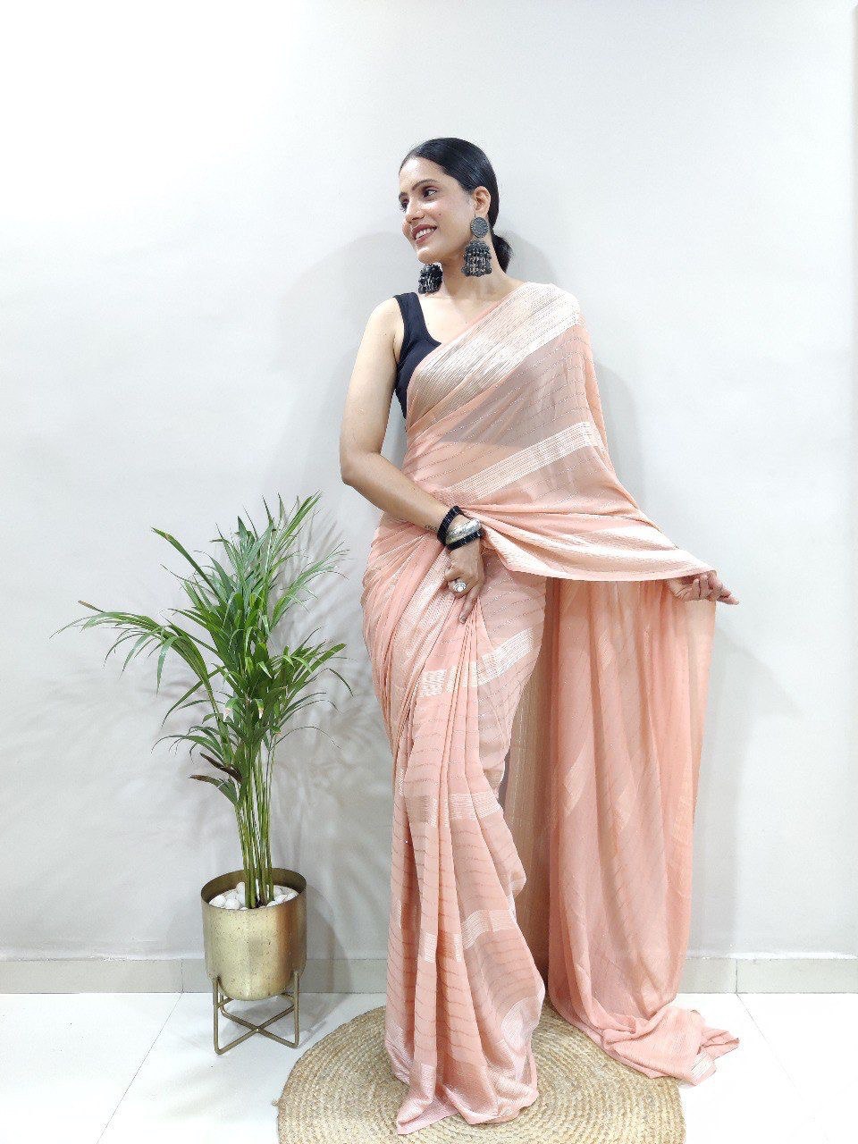 Fancy Ready To Wear Soft Silk by Icultuer with Satin Belt Patta