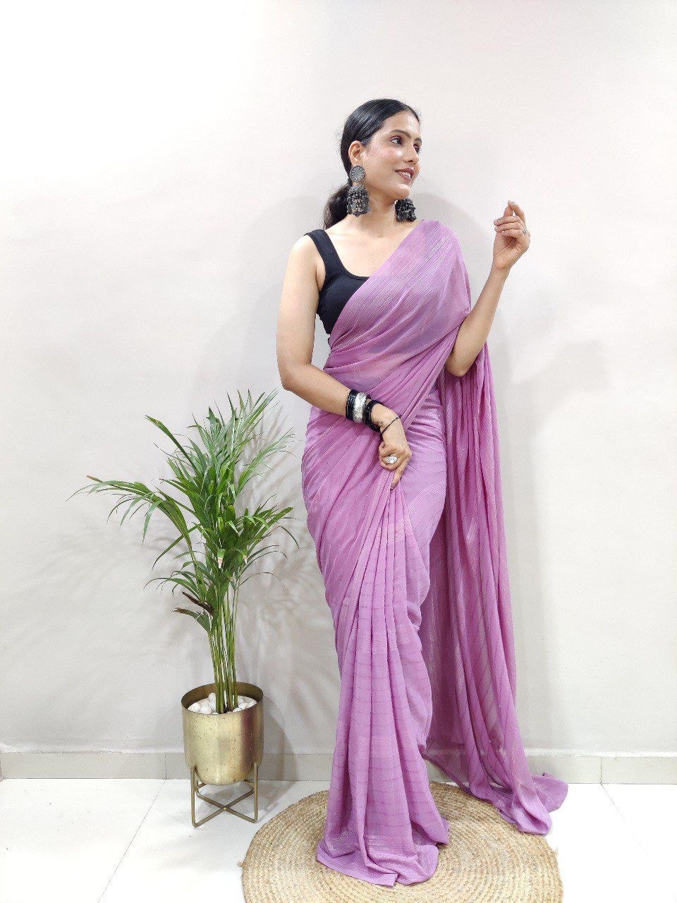 Fancy Ready To Wear Soft Silk by Icultuer with Satin Belt Patta