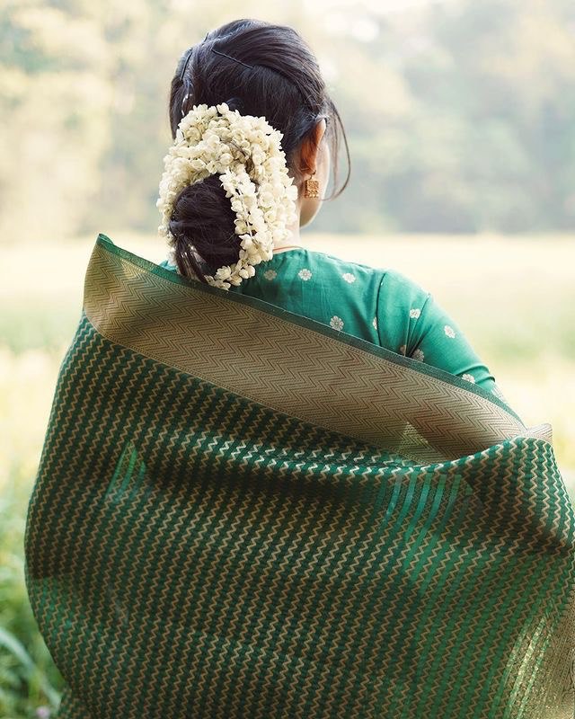 Green Super Hit Soft Silk by Icultuer With Rich Blouse