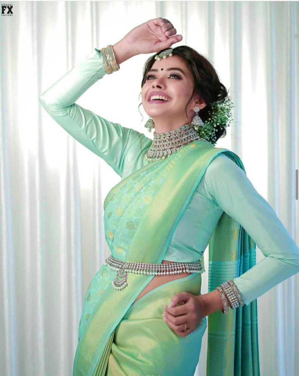 Green Pestel Pure Soft Silk by Icultuer With Beautiful Rich Pallu