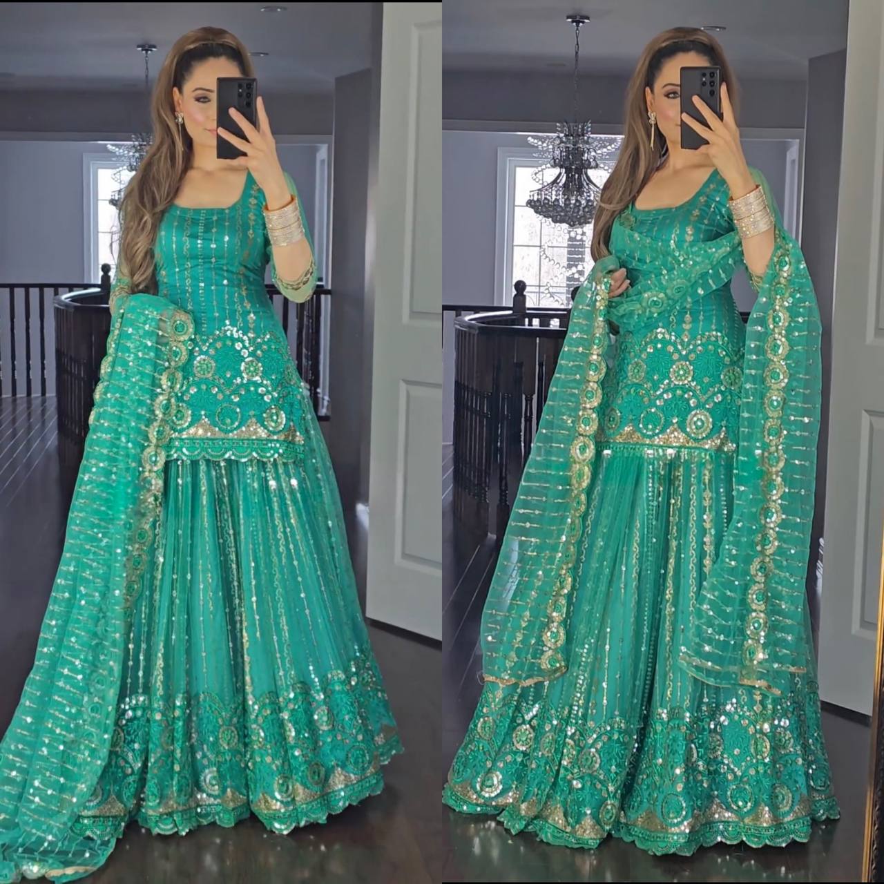 Green Women’s Designer  Party wear Salwar Kameez set