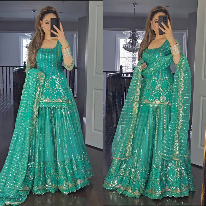 Green Women’s Designer  Party wear Salwar Kameez set