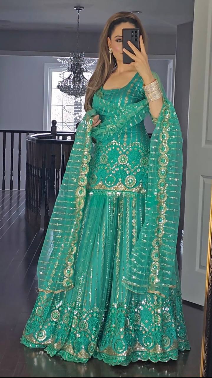 Green Women’s Designer  Party wear Salwar Kameez set