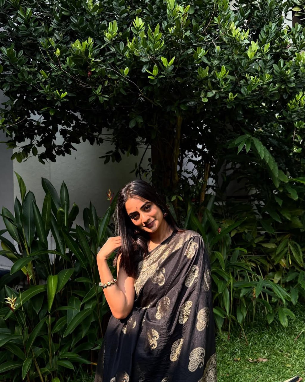 Black Banarasi Silk Saree with icultural Gold Zari Weaving