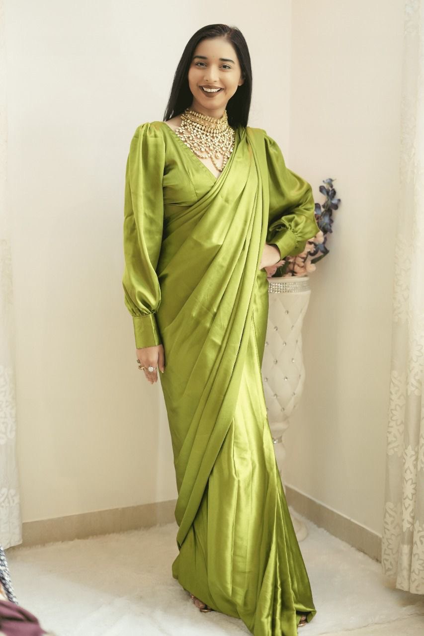 Bollywood Super Hit Ready To Wear Satin Soft Fabric by Icultuer