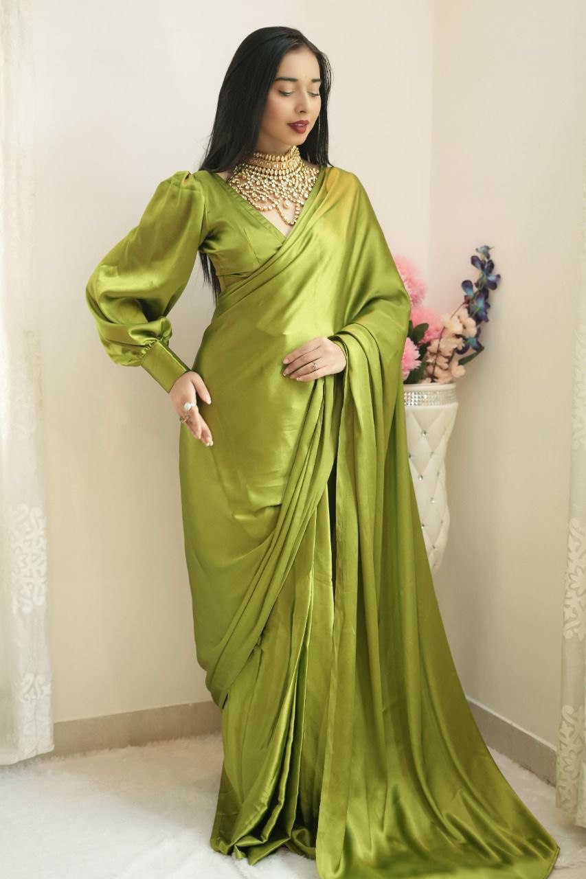 Bollywood Super Hit Ready To Wear Satin Soft Fabric by Icultuer