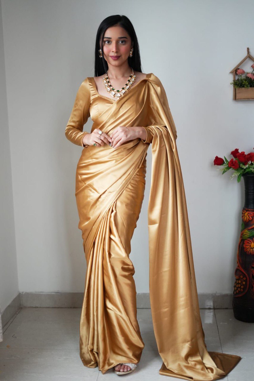 Bollywood Super Hit Ready To Wear Satin Soft Fabric by Icultuer