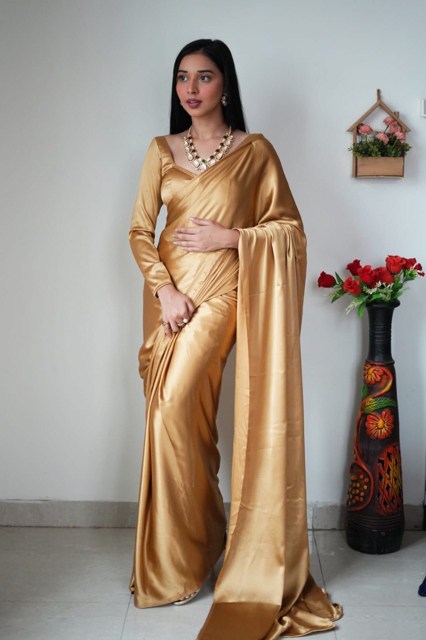 Bollywood Super Hit Ready To Wear Satin Soft Fabric by Icultuer