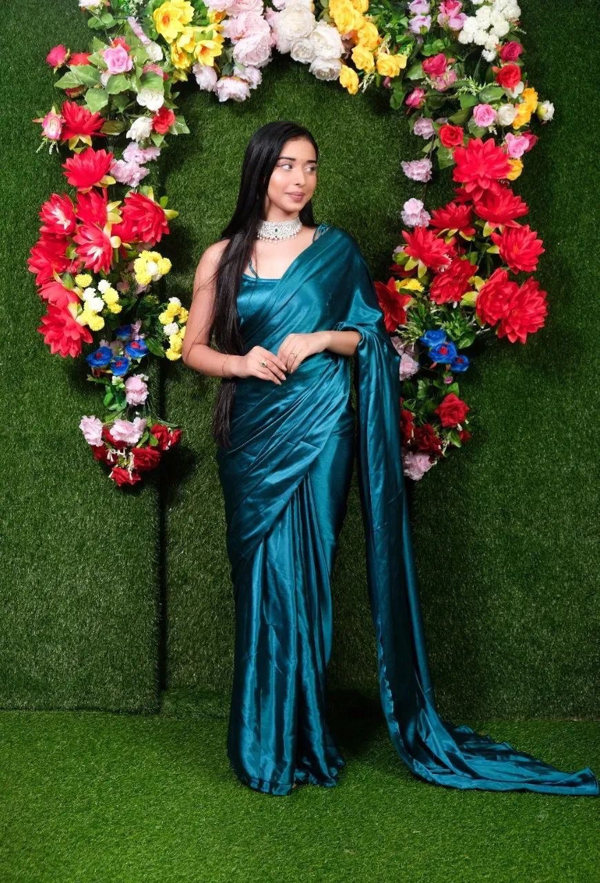 Bollywood Super Hit Ready To Wear Satin Soft Fabric by Icultuer
