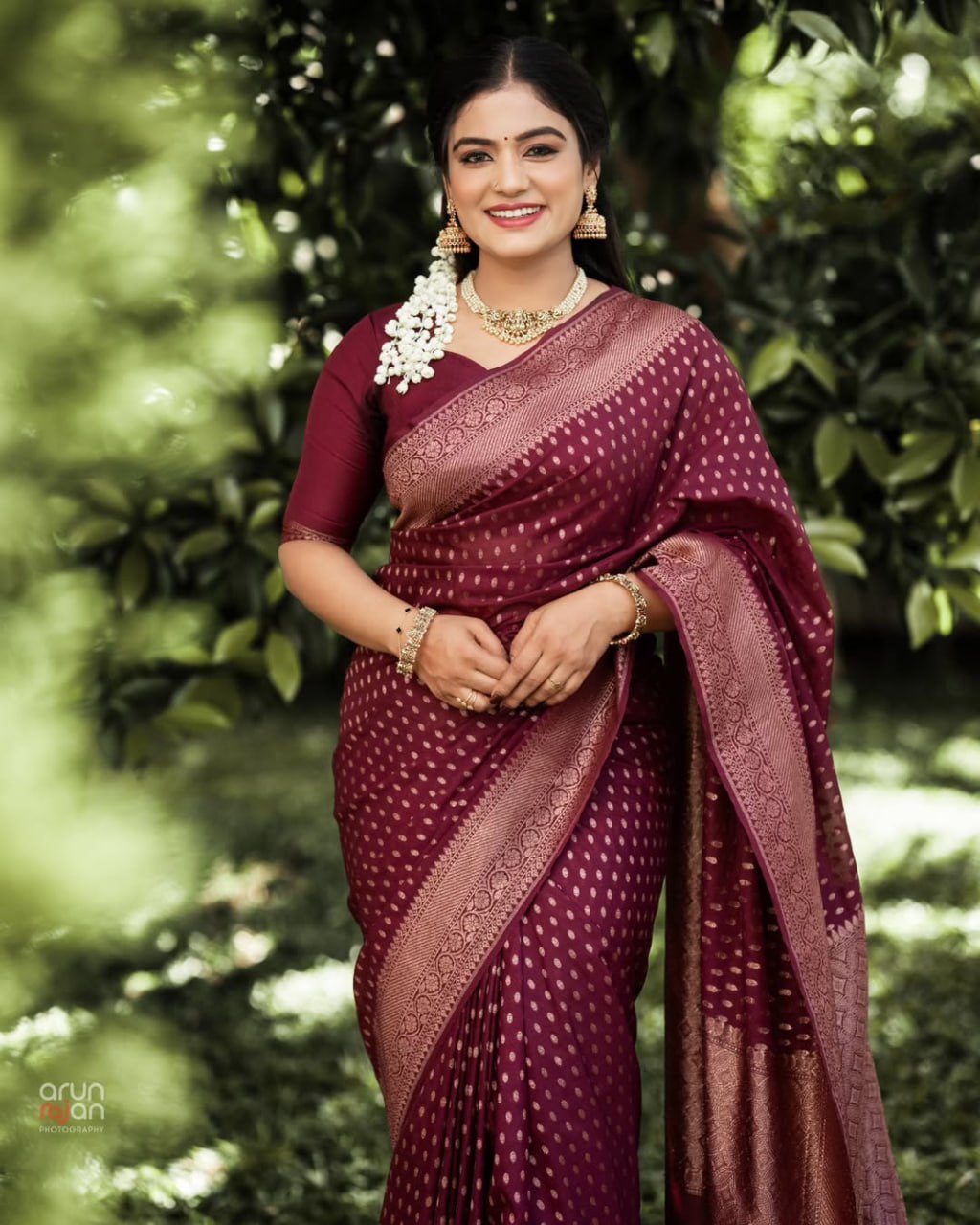 icultural Banarasi Silk Saree with Traditional Woven Pallu & Border