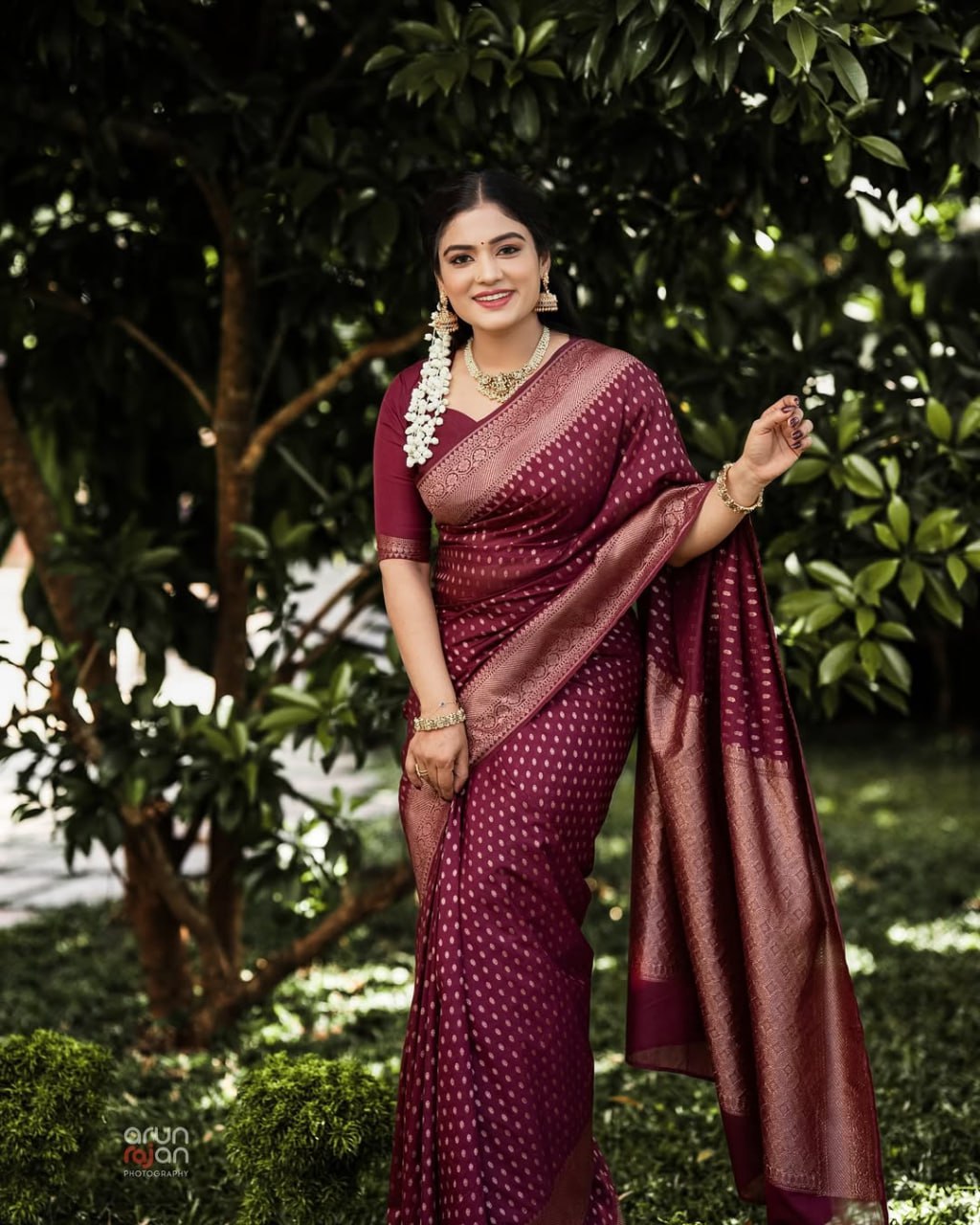 icultural Banarasi Silk Saree with Traditional Woven Pallu & Border