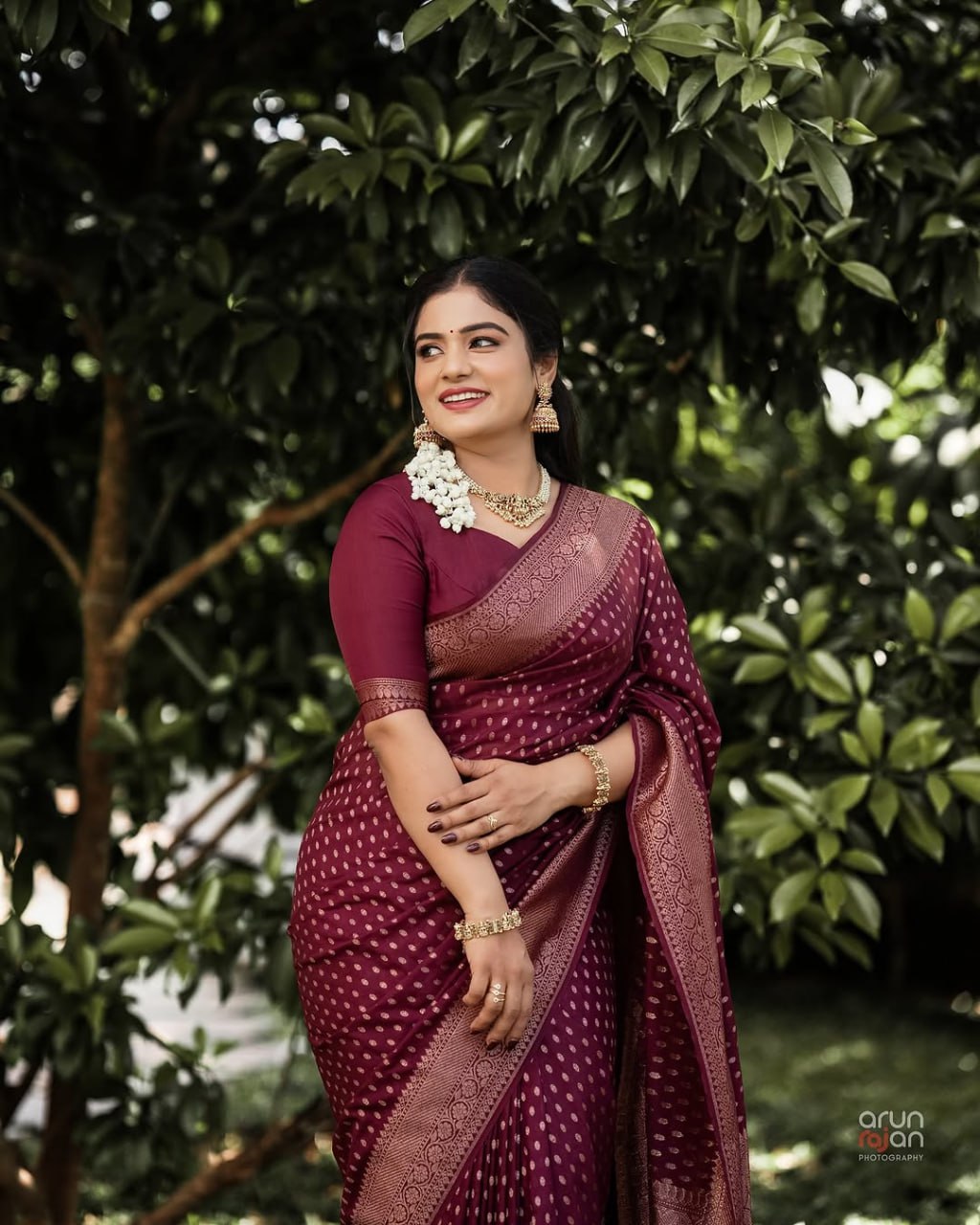 icultural Banarasi Silk Saree with Traditional Woven Pallu & Border
